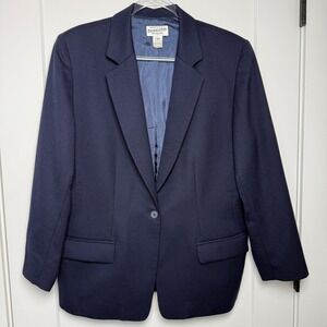 Pendleton Navy Blue 100% Virgin Wool Women's Blazer